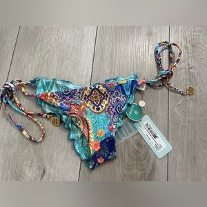 Luli Fama - Wavey Ruched Back Brazilian Tie Side Bottom - in  WAPISIMA print